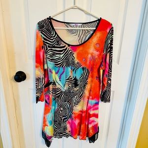 🎉HOST PICK!🎉🦓🍑ADX Beautiful Bright Zebra Print Tunic🍑🦓